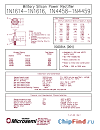 Datasheet 1N1616 производства Microsemi